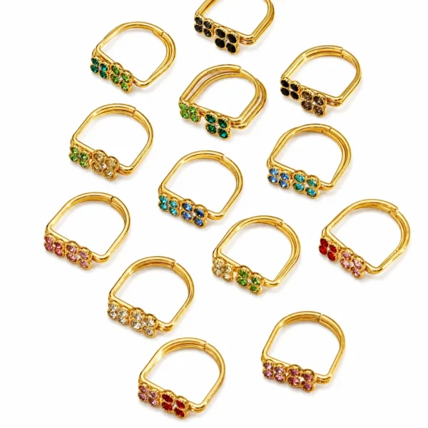 U-Shape Floral CZ Ring