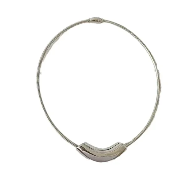Crescent Tube Snake Chain Necklace