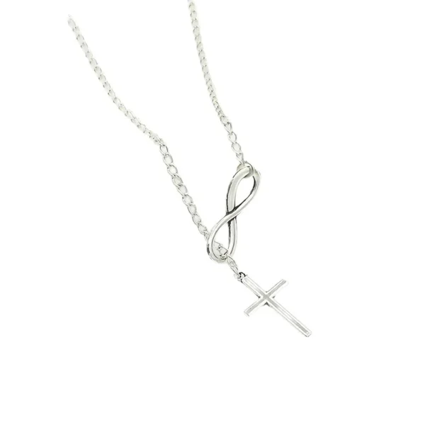 Infinity Cross Necklace with Cable Chain