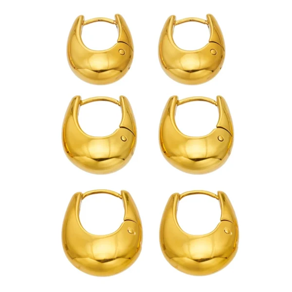 U-Shaped Dome Hoop Earrings