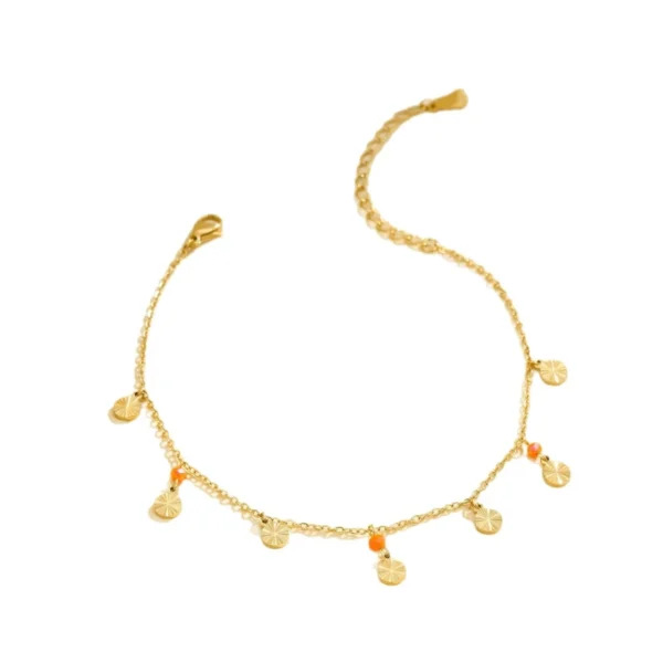 Sunburst Discs and Color Beads Anklet
