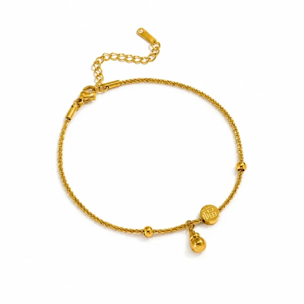 Fortune Disc and Gourd Charm Anklet