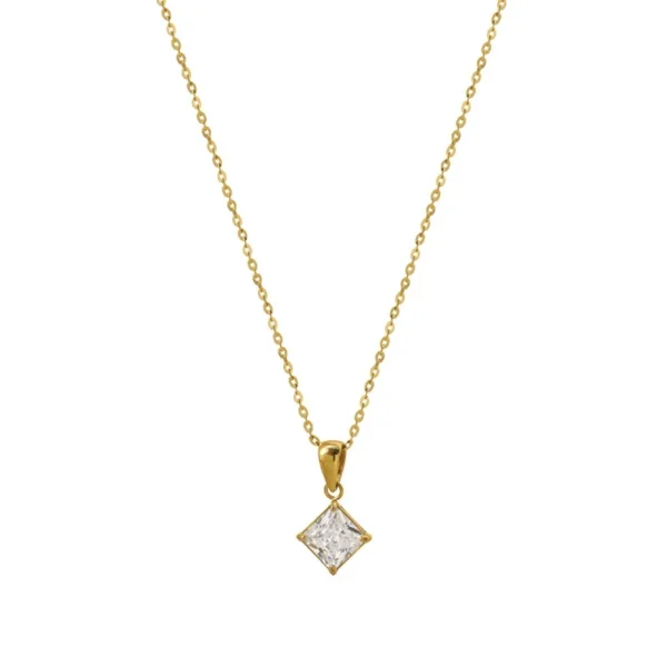 Princess-Cut Pendant Necklace