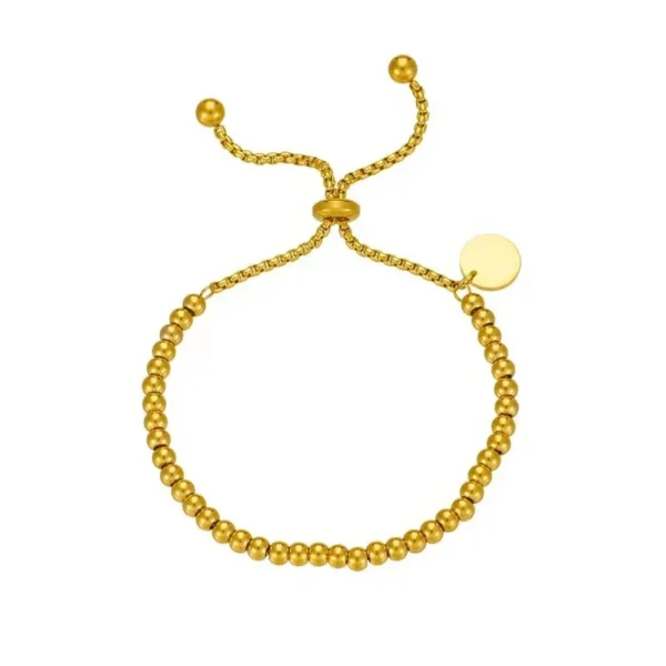 Bead Bracelet, Disc Charm & Slider