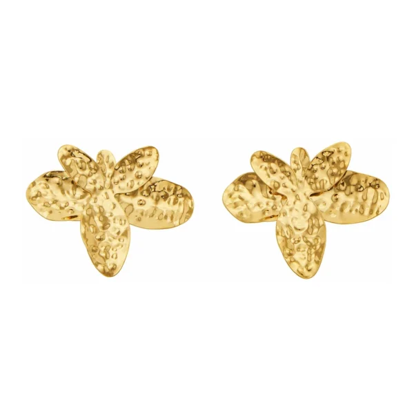 Hammered Flower Stud Earrings