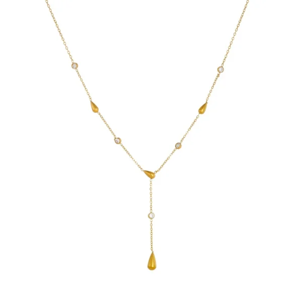 Y-Drop Necklace with Bezel CZ