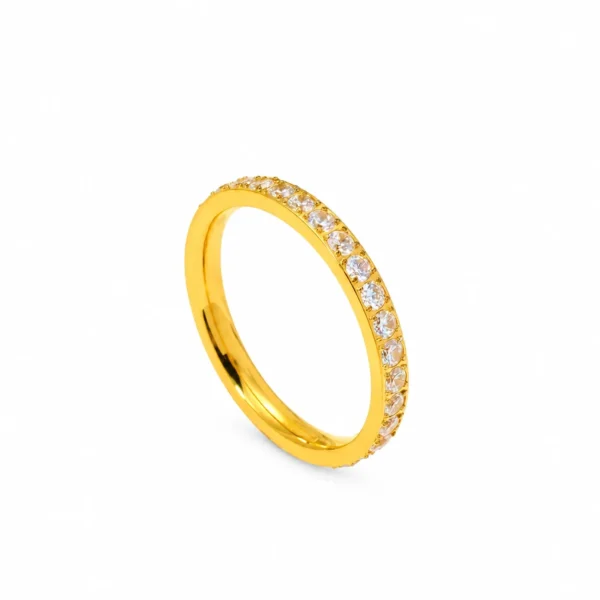 Round Crystal Eternity Band Ring