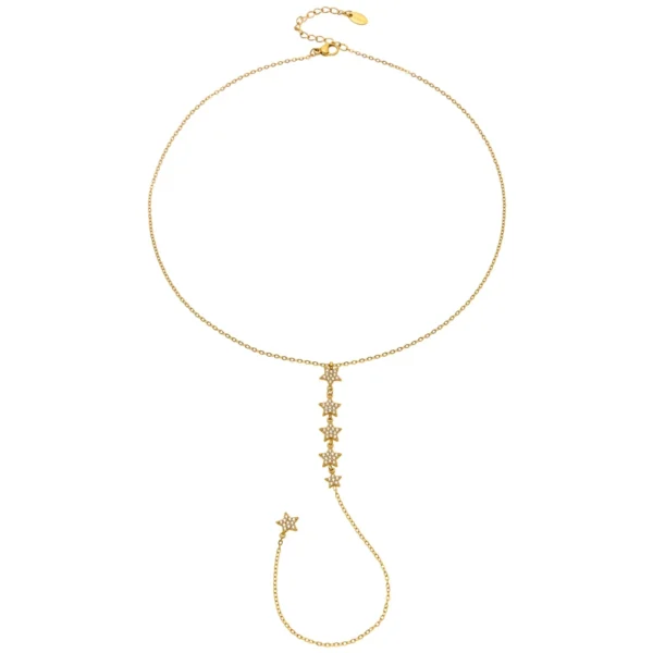 Starburst CZ Y-Drop Necklace