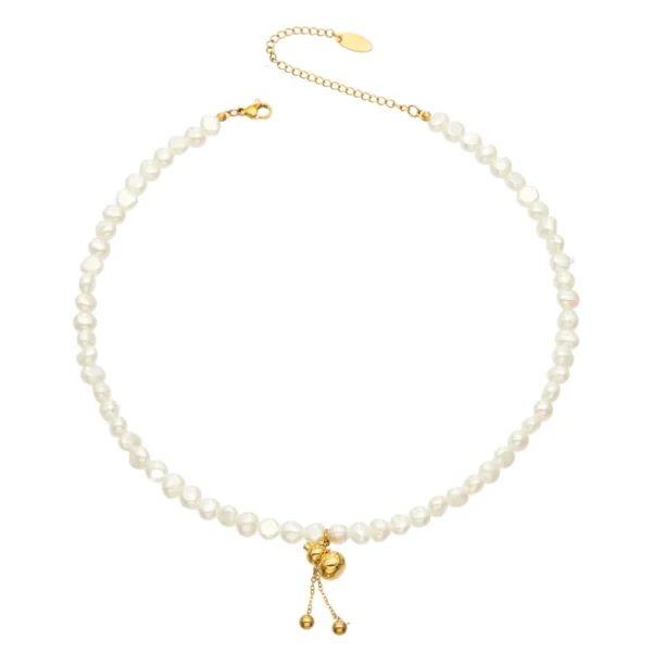 Freshwater Pearl Necklace with Gourd Charm