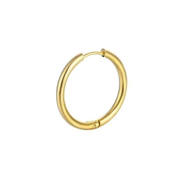 Hoop Earrings Rounded Tube Hinge