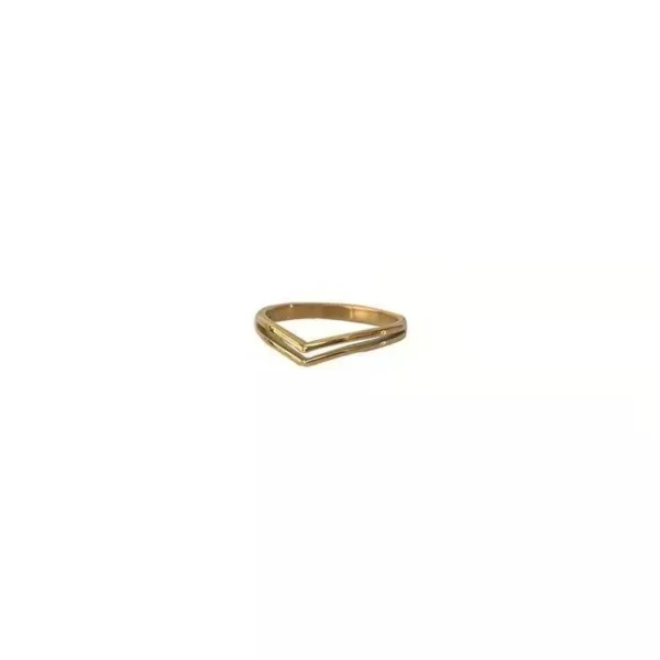 V-Shape Double Band Ring