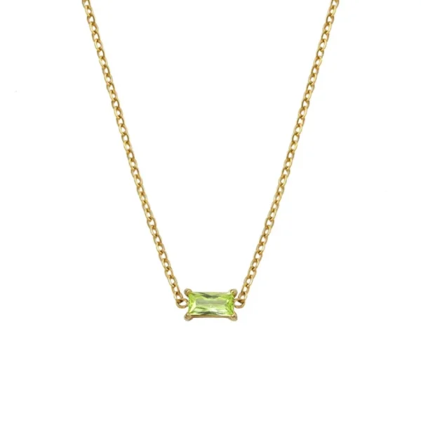 Pendant Necklace Baguette CZ Bar