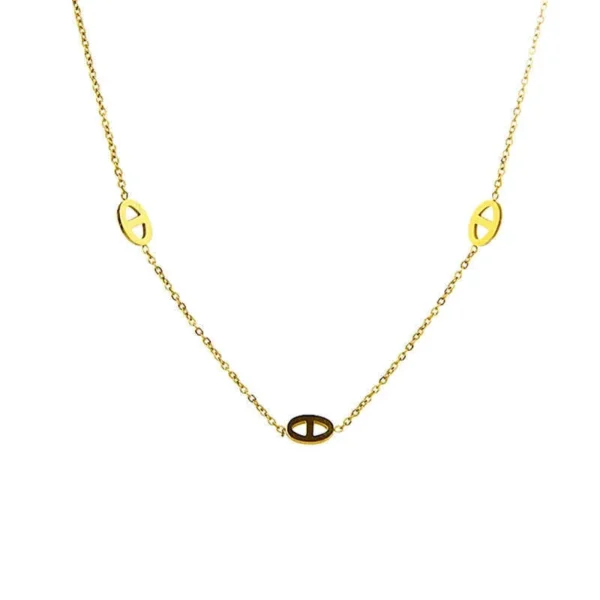 Oval Cutout Motif Necklace