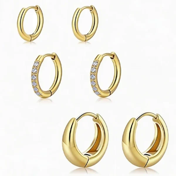 Smooth Pavé Teardrop Huggie Earrings