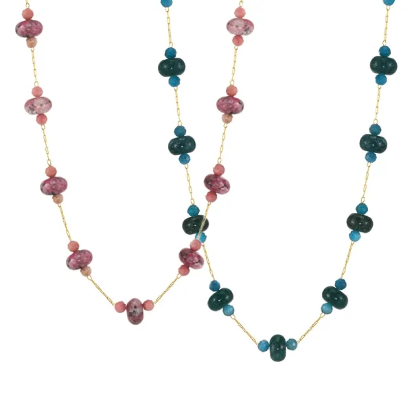 Tourmaline Bead Necklace with Rondelles