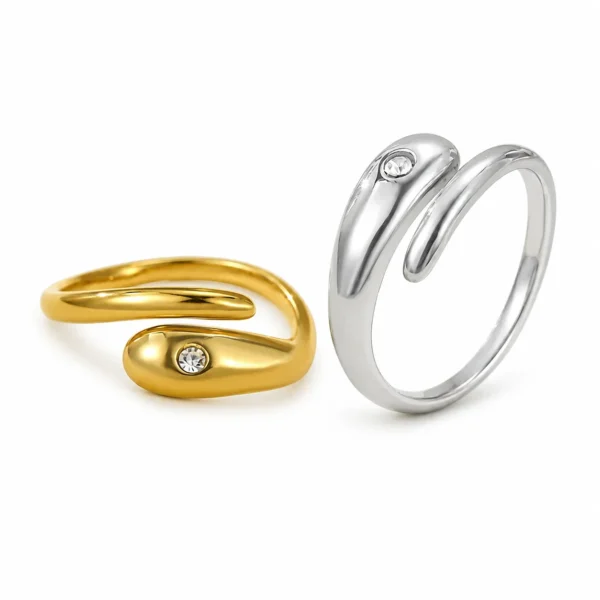 Open-Front Teardrop CZ Ring