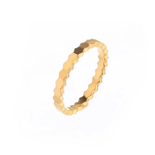 Faceted Hexagon Band Stacking Ring