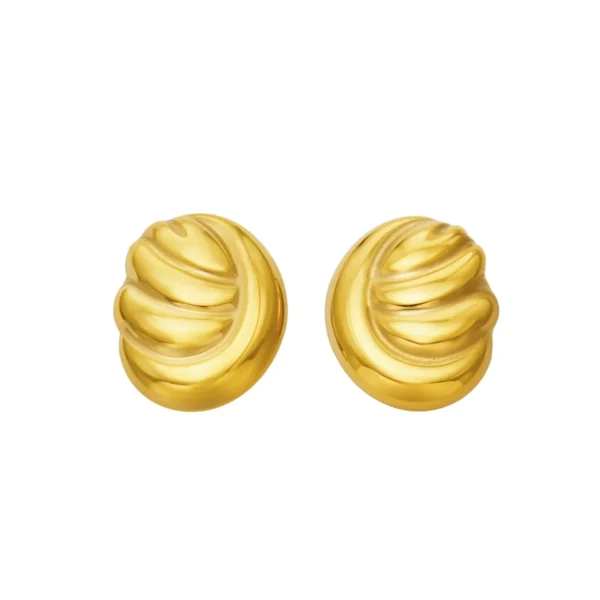 Sculpted Ribbed Dome Stud Earrings