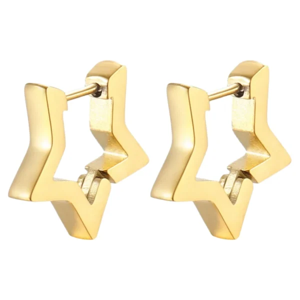 Angular Star Cutout Huggie Earrings