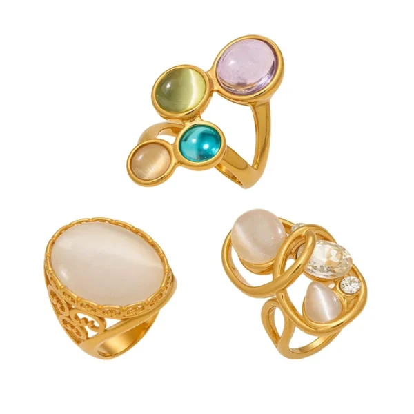 Cabochon Open-Front Ring