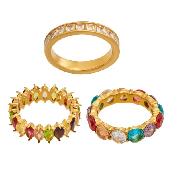 Vivid CZ Channel & Prong-Set Rings