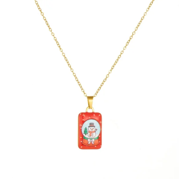 Snowman Snow Globe Pendant Necklace