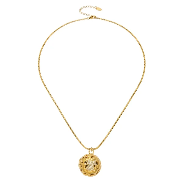 Bell Orb CZ Box Chain Necklace