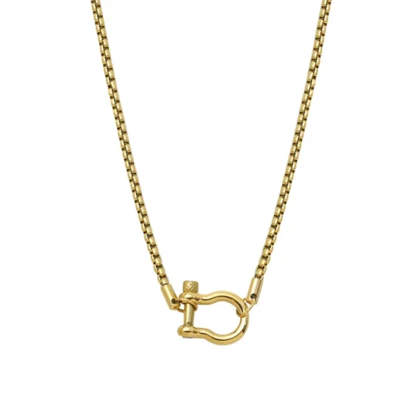 Box Chain Shackle Clasp Necklace