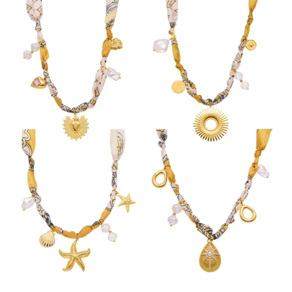 Silk Scarf Charm Necklace