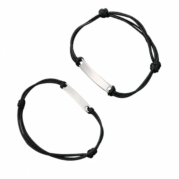 ID Bracelet with Curved Bar and Braided Cord