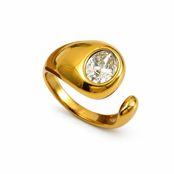 Teardrop CZ Ring