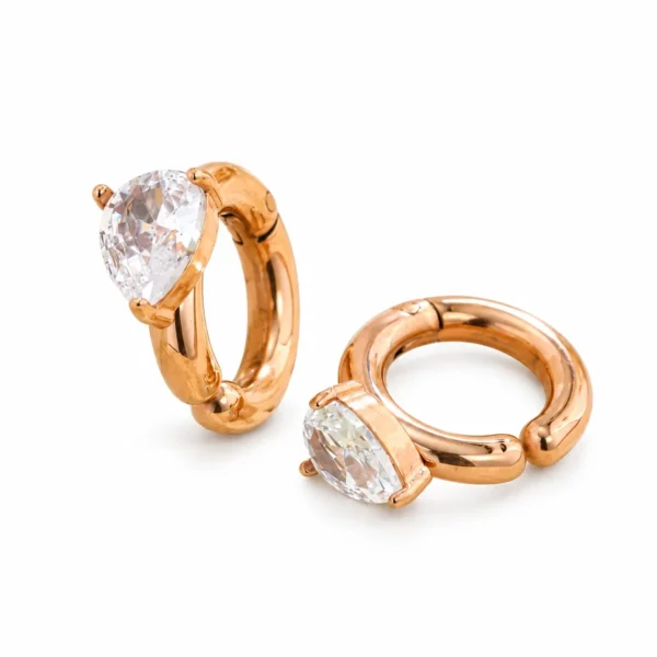 Clip-On Earrings with Pear-Cut CZ