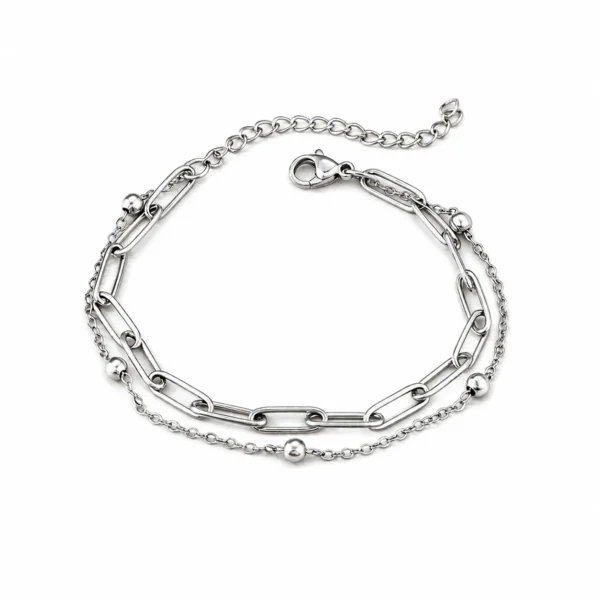 Bracelet Paperclip Links Bead Chain