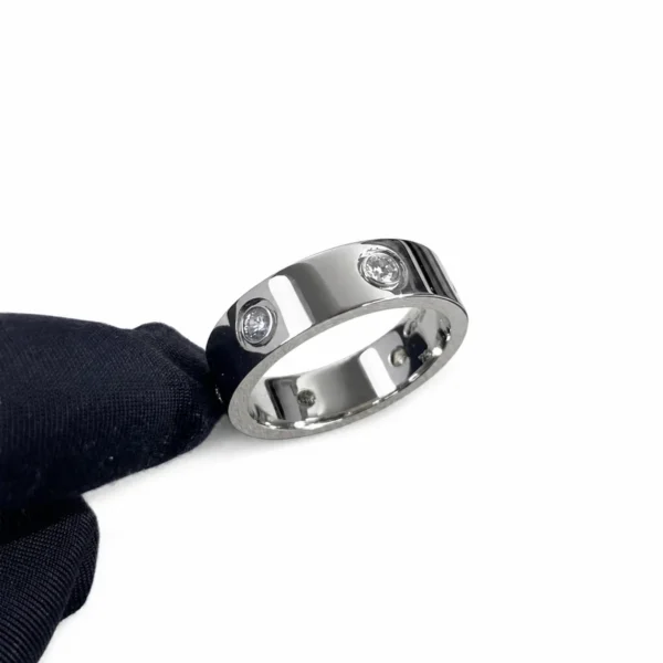 Polished Screw-Detail Band Ring