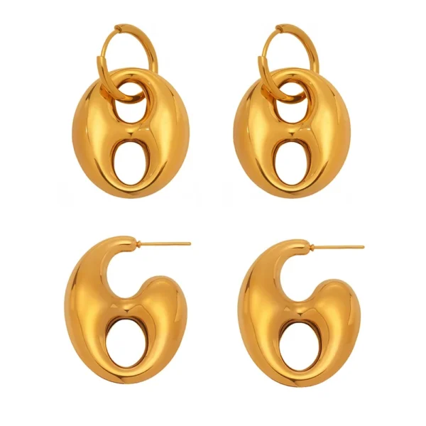 Oval Cutout Hoop Earrings