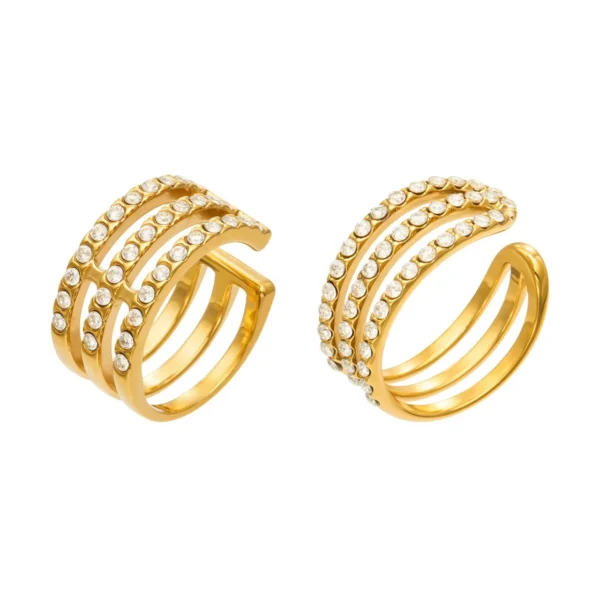 Ear Cuff Triple-Row Cubic Zirconia — Single
