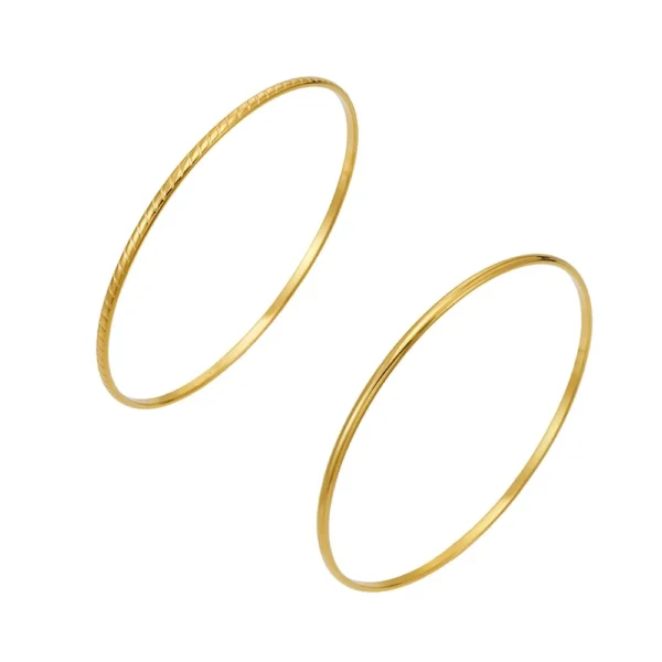 Ribbed Smooth Stacking Bangle