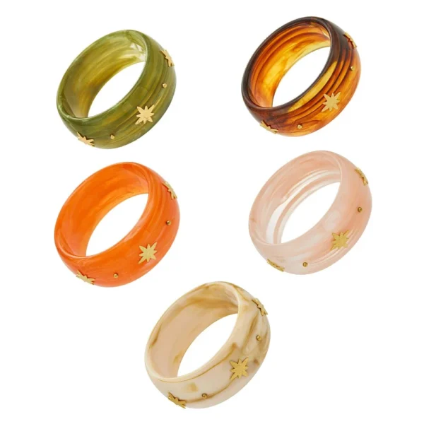 Resin Bangle with Eight-Point Stars
