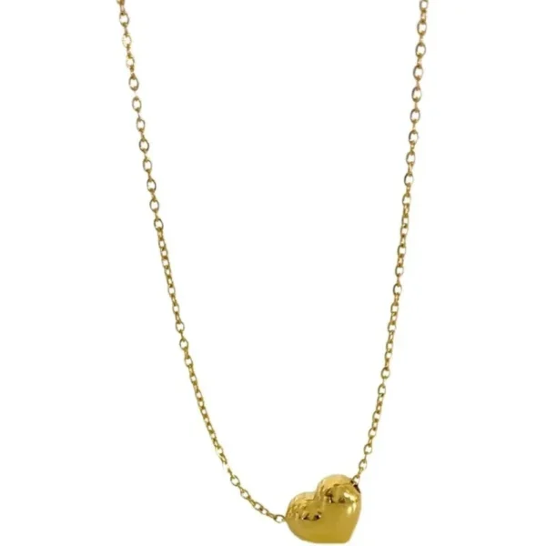 Heart Necklace with Puff Pendant