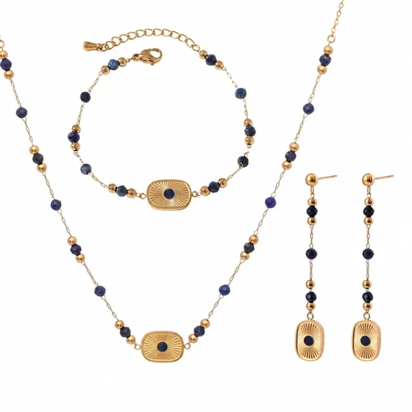 Blue Bead Sunburst Jewellery — Choose Your Piece