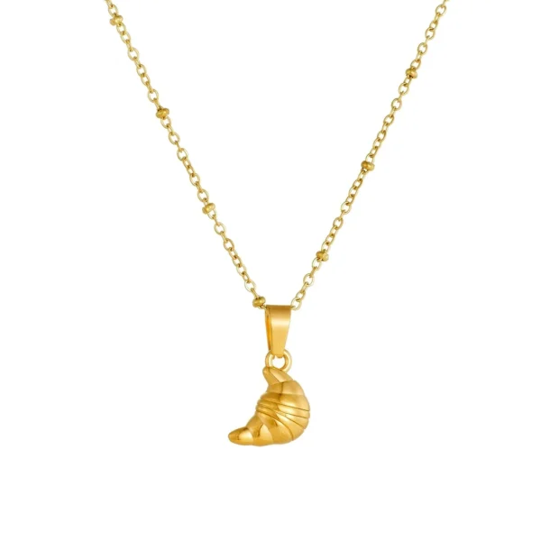 Shell Pendant Necklace with Beaded Link Chain