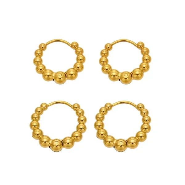 Graduated Beads Hoop Earrings