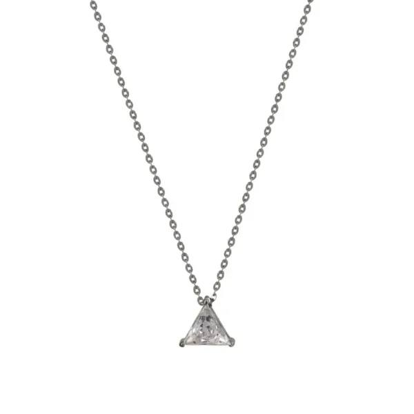 Minimal Triangle CZ Pendant Necklace