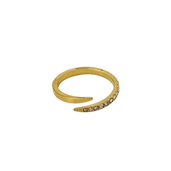 Serpentine CZ Open-Front Ring