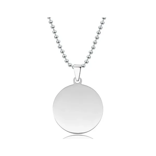 Blank Round Disc and Ball Chain Necklace