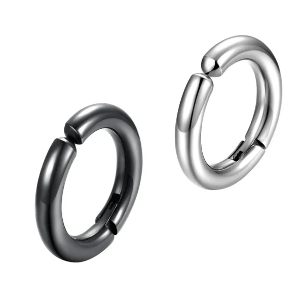 Polished Round Clip-On Hoop Earrings
