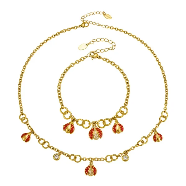 Ladybug Enamel CZ Charm Jewellery — Choose Your Piece