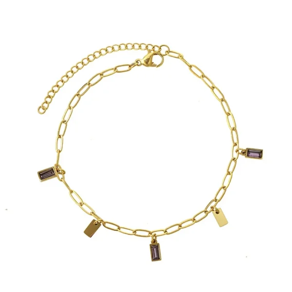 Paperclip Baguette Charm Bracelet