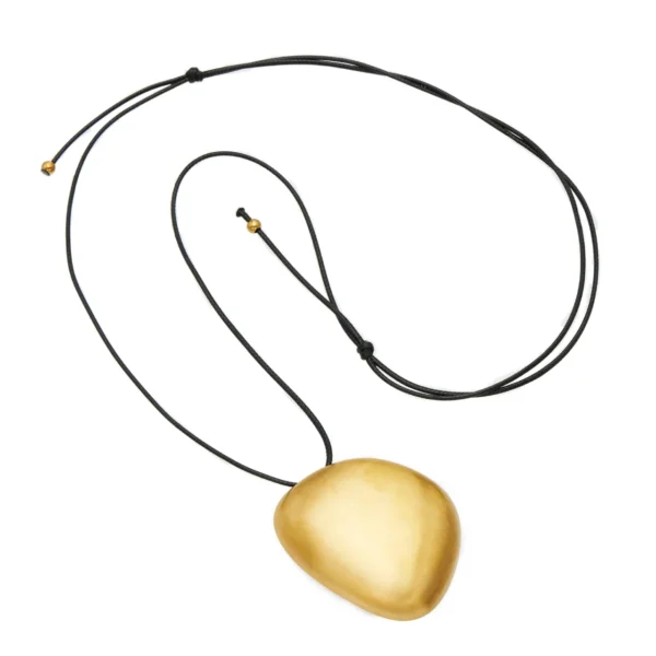 Pebble Pendant Cord Necklace