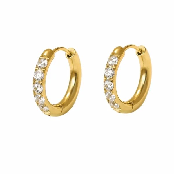 Polished Pavé Huggie Hoop Earrings